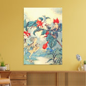 Vintag Fuchsia Fairies Leinwanddruck (Insitu (Wohnzimmer))