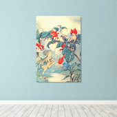 Vintag Fuchsia Fairies Leinwanddruck (Insitu (Holzboden))