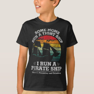 Vintag führe ich eine Piratenschiff Mama Vater Fam T-Shirt