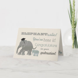 Vintag Fun Elephant Abschluss Typografisch Karte