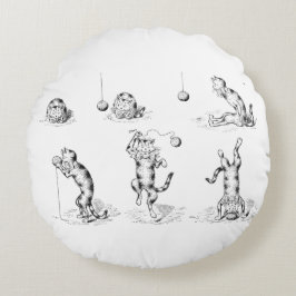 Vintag Funny Catnip Cat Rundes Kissen