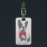 Vintag Funny French Bulldog Gepäckanhänger<br><div class="desc">Eine niedliche, lustige, trendige, Vintage Tier-Bulldog-Illustration mit einem roten Polka Dot Bogen und Brillen. Dieses charmante und skurrile Design vereint die wesentlichen Merkmale des französischen Bulldoggen mit einem kräftigen roten Polka-Dotbogen und roten Gläsern, die einen Pop Farbe und einen Hauch von Retro-Stil verleihen. Diese Abbildung ist eine reizvolle Mischung aus...</div>