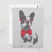 Vintag Funny French Bulldog Postkarte (Vorne/Hinten)