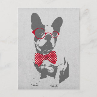 Vintag Funny French Bulldog Postkarte