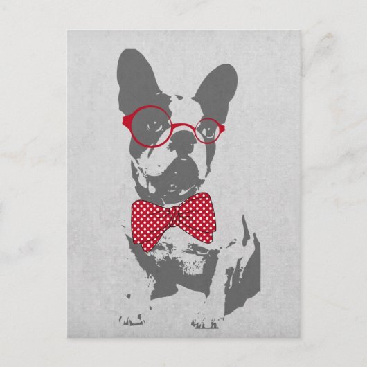 Vintag Funny French Bulldog Postkarte (Vorderseite)