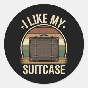 Vintag Funny I Like my Suitcase Trump Meme 1 Runder Aufkleber