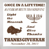 Vintag Funny Thanksgivukkah Poster (Vorne)