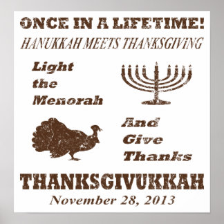 Vintag Funny Thanksgivukkah Poster