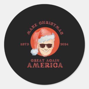 Vintag Funny Trump Weihnachten Großes Geschenk 202 Runder Aufkleber