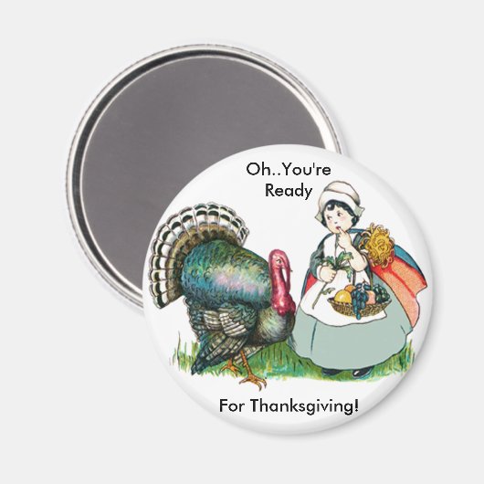 Vintag für den Erntedank bereit Magnet (Vorderseite/Rückseite)