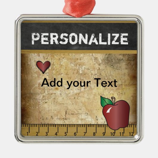 Vintag für Lehrer anpassen Ornament Aus Metall (Vorne)