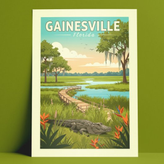 Vintag Gainesville Florida Postkarte