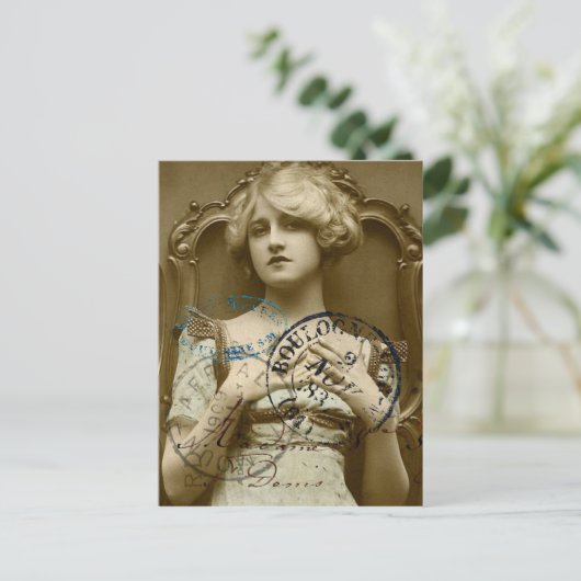 Vintag Gal Postkarte (Stehend Vorderseite)