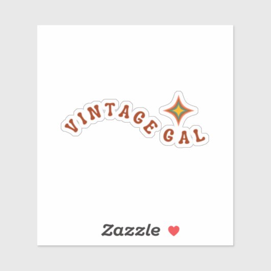 Vintag Gal Retro Vinyl Sticker (Blatt)