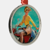 Vintag Gal Silbernes Ornament (Rechts)