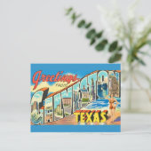 Vintag Galveston Greetings Postkarte (Stehend Vorderseite)