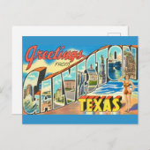 Vintag Galveston Greetings Postkarte (Vorne/Hinten)