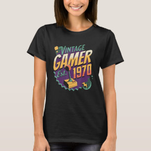 Vintag Gamer 1970 Old School Joystick Retro Gamin T-Shirt
