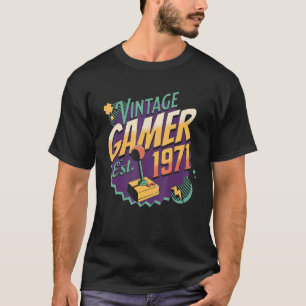 Vintag Gamer 1971 Alte Schule Joystick Retro Gamin T-Shirt