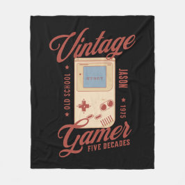 Vintag Gamer personalisiert 50. Geburtstagsgeschen Fleecedecke