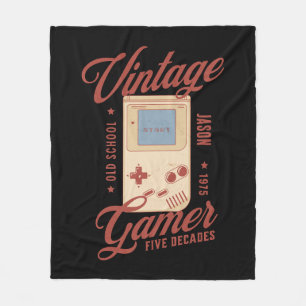 Vintag Gamer personalisiert 50. Geburtstagsgeschen Fleecedecke