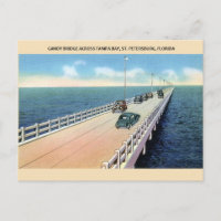 Vintag Gandy Bridge Tampa Bay Florida Postkarte