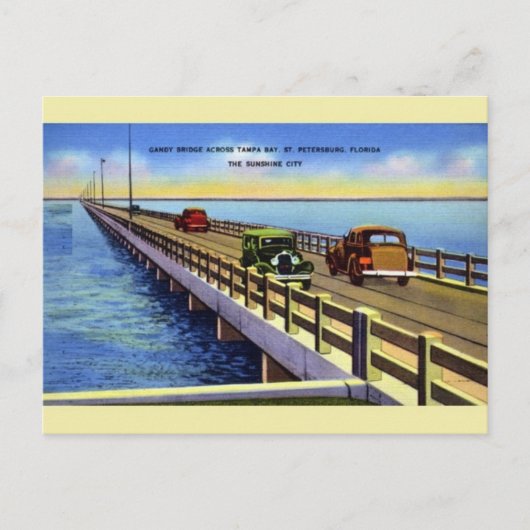 Vintag Gandy Bridge Tampa Bay Postcard Postkarte (Vorderseite)