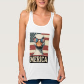 Vintag Gänse Merica 4. july patriotisch Tank Top (Vorderseite)