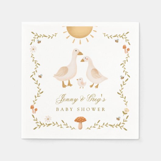 Vintag Gänsedusche Serviette (Vorderseite)