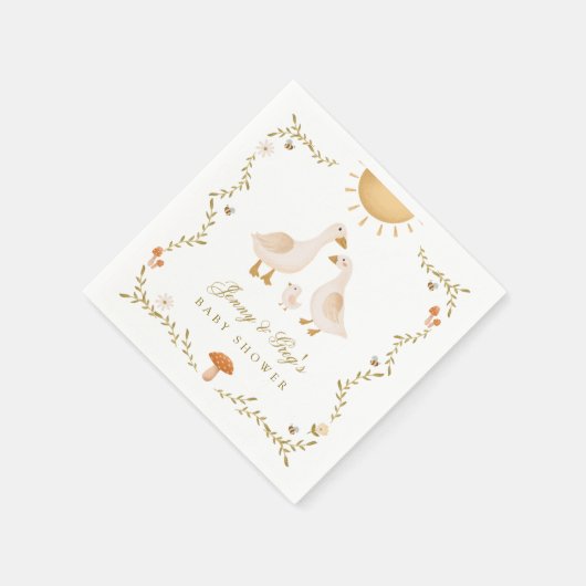 Vintag Gänsedusche Serviette (Ecke)