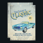 Vintag Garage Poster Party Einladung<br><div class="desc">Rev deine Motoren auf und rüber, feiere deinen Typ mit dieser Vintagen Garage Geburtstagseinladung! Fügen Sie diesem Design Ihre benutzerdefinierte Formulierung hinzu, indem Sie die "Bearbeiten Sie diese Designvorlage"-Felder auf der rechten Seite des Elements verwenden, oder klicken Sie auf die blaue Schaltfläche "Anpassen Sie es", um den Text zu ordnen,...</div>