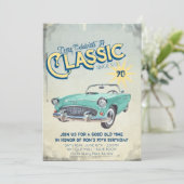 Vintag Garage Poster Party Einladung (Stehend Vorderseite)