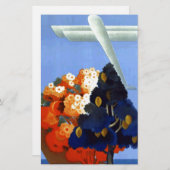 Vintag Garda Italy Europe Air Travel Briefpapier (Vorne/Hinten)