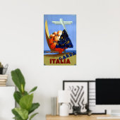 Vintag Garda Italy Europe Air Travel Poster (Heimbüro)