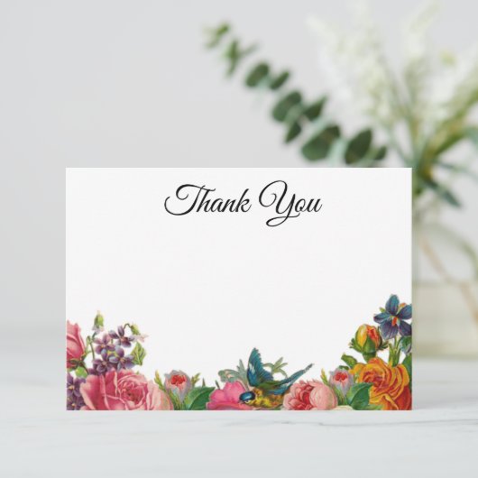 Vintag Garden (anpassbar) Vielen Dank Dankeskarte (Stehend Vorderseite)