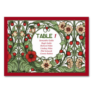 Vintag Garden Art Nouveau Sitzplan Tischnummer