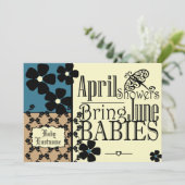 Vintag Garden Baby Dusche Einladung (Stehend Vorderseite)