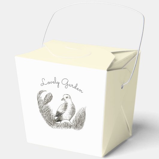 Vintag Garden Bird - einfarbige Blume Geschenkschachtel (Vorderseite)