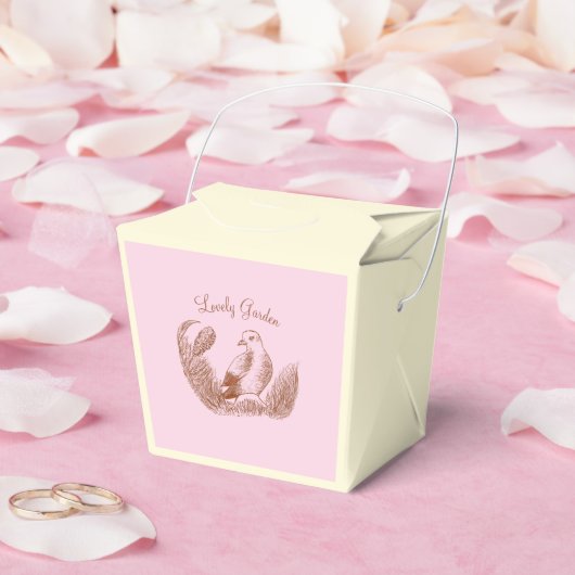Vintag Garden Bird - einfarbige Blume Geschenkschachtel (Hochzeit)