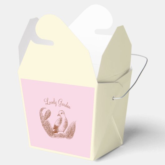 Vintag Garden Bird - einfarbige Blume Geschenkschachtel (Geöffnet)