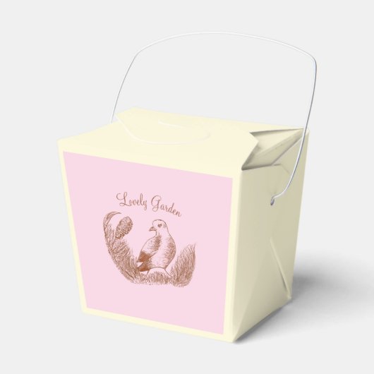 Vintag Garden Bird - einfarbige Blume Geschenkschachtel (Vorderseite)