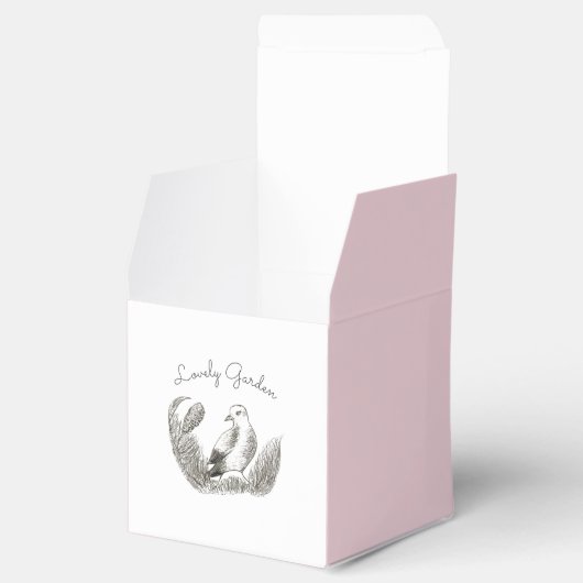 Vintag Garden Bird - einfarbige Blume Geschenkschachtel (Geöffnet)