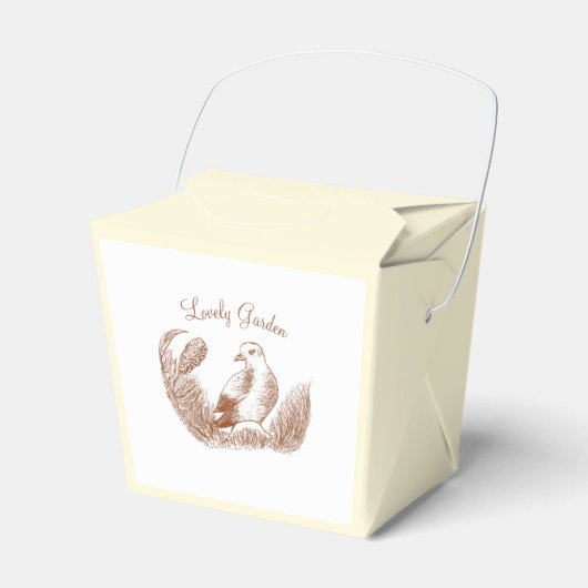 Vintag Garden Bird - einfarbige Blume Geschenkschachtel (Vorderseite)