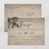 Vintag Garden Blätter Classic Budget Wedding Postkarte (Vorne/Hinten)