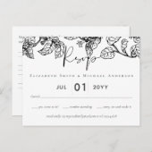 Vintag Garden Blätter Classic Budget Wedding RSVP Postkarte (Vorne/Hinten)