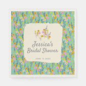 Vintag Garden Blumendusche Einladung Serviette (Vorderseite)