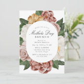 Vintag Garden Blumenrahmen Muttertag Brunch Einladung (Stehend Vorderseite)