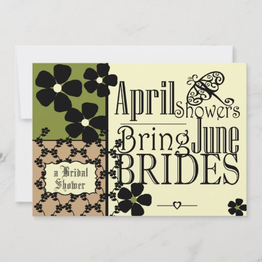 Vintag Garden Brautparty Einladung (Vorderseite)