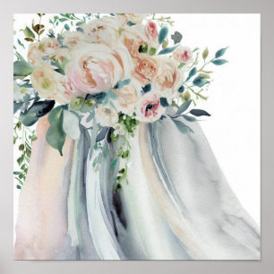 Vintag Garden, Bridal Cascading Bouquet 2, Poster