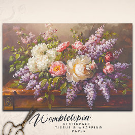 Vintag Garden Classic Rose & Lilac Decoupage Seidenpapier